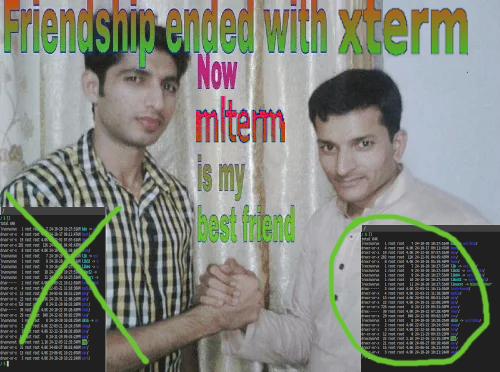 Friendship ended with xterm. Now mlterm is my best friend.